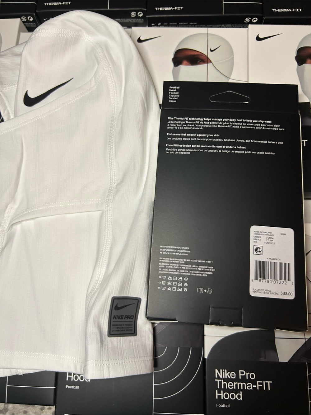Nike White Performance Training Top with Black Logo Badge